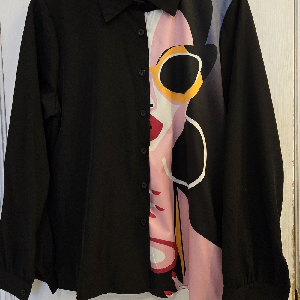 Fashion Noma NWOT Womens Button Down Blouse Large - Picture 8 of 8